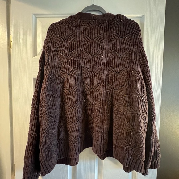Chunky Knit Brown Cardigan Sweater - Picture 5 of 5